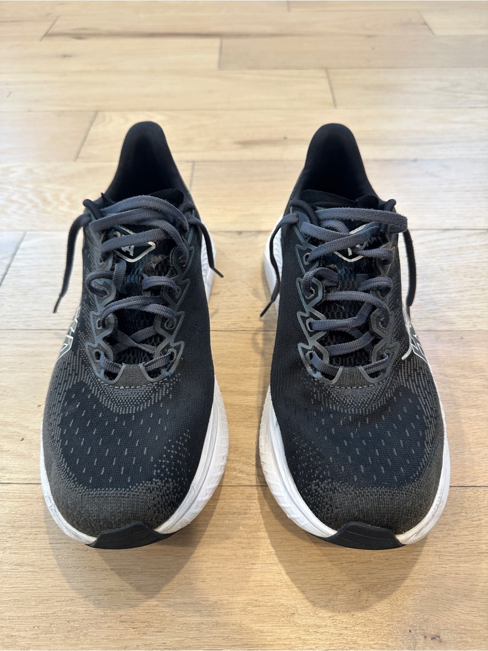 Hoka One One Black and White Men's Running Shoes